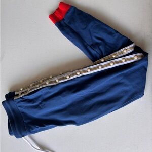Stylish Navy Blue Track Pants with Red Accents
